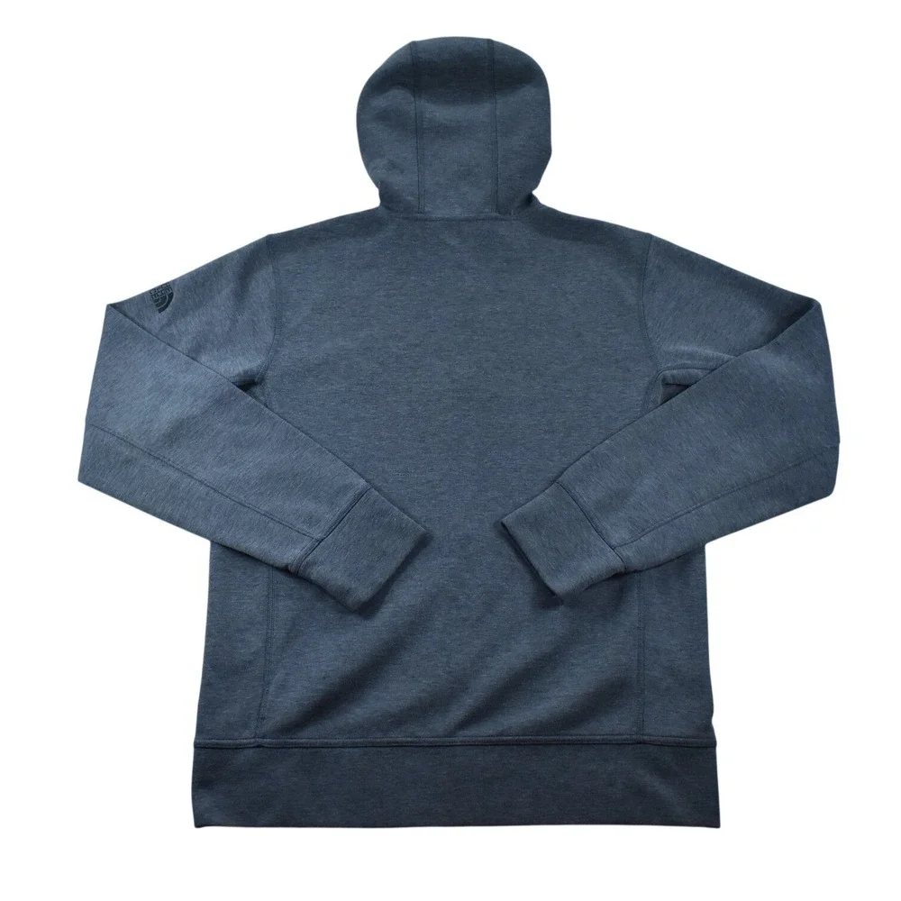 The North Face Mens Gray Full Zip Hoodie Heathered Sweatshirt Logo Sleeve Small